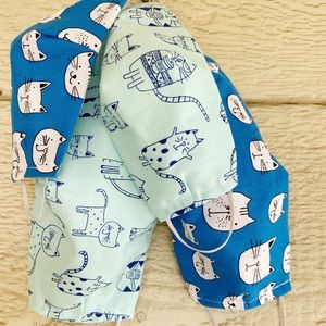 Cats kitten blue mint face mask KIDS AND ADULTS